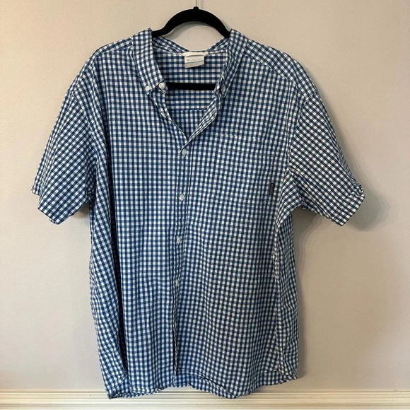 Columbia Men’s Short Sleeve Regular Fit Checkered Button Up Shirt Sz XXL GUC - Picture 2 of 8